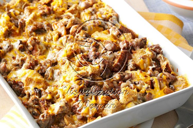 Mushroom Sausage Strata