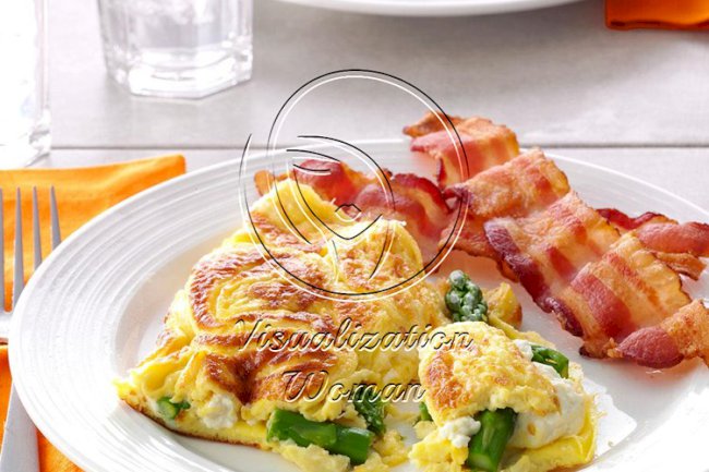 Asparagus Cream Cheese Omelet