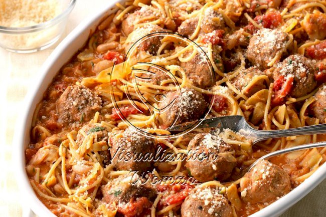 Spaghetti & Meatball Skillet Supper