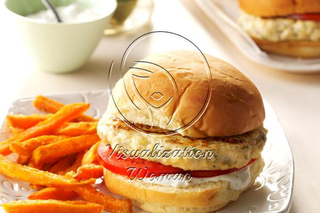 Feta-Dill Chicken Burgers