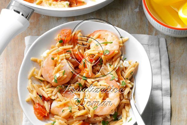 Shrimp Orzo with Feta
