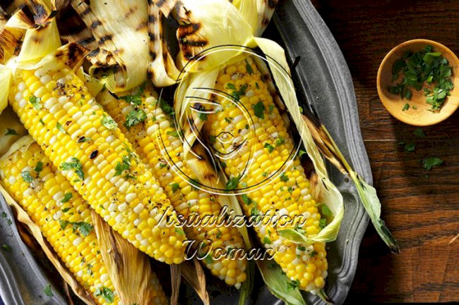 Basil Grilled Corn on the Cob
