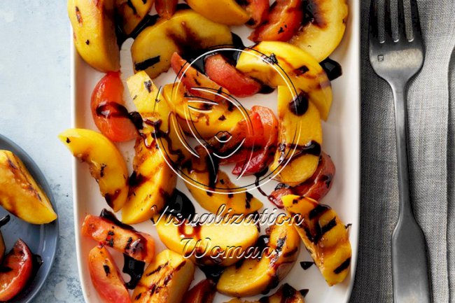 Grilled Stone Fruits with Balsamic Syrup