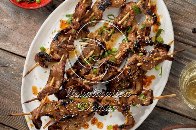 Sesame Ginger Beef Skewers