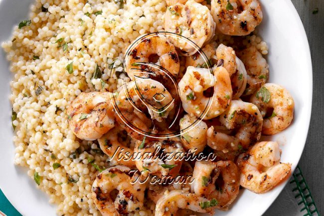 Lemon-Basil Grilled Shrimp & Couscous