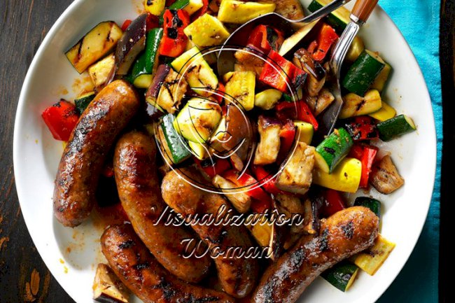 Grilled Sausages with Summer Vegetables