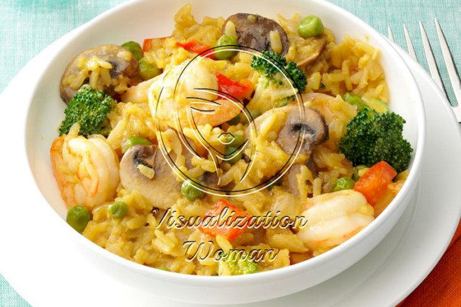 Shrimp & Broccoli Brown Rice Paella