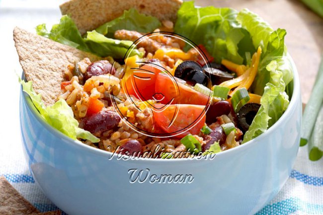Turkey Salsa Bowls with Tortilla Wedges
