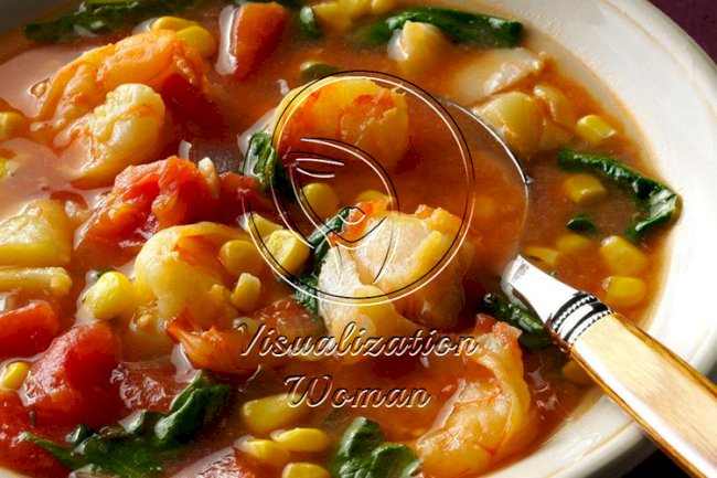 Shrimp & Cod Stew in Tomato-Saffron Broth