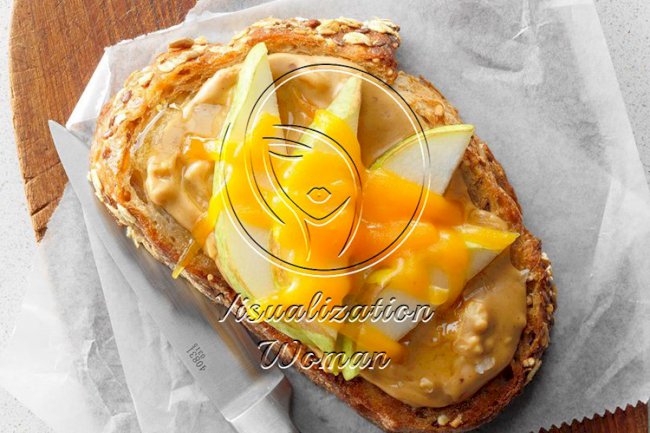 Peanut Butter, Honey & Pear Open-Faced Sandwiches