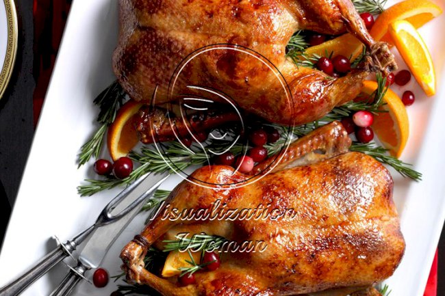 Cranberry-Orange Roast Ducklings