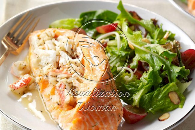Seafood-Stuffed Salmon Fillets