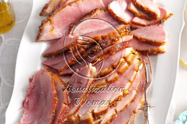 Apricot Ginger Mustard-Glazed Ham