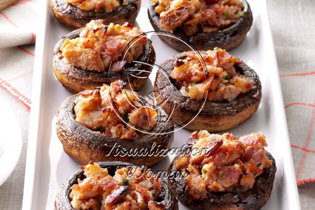 Bacon-Pecan Stuffed Mushrooms