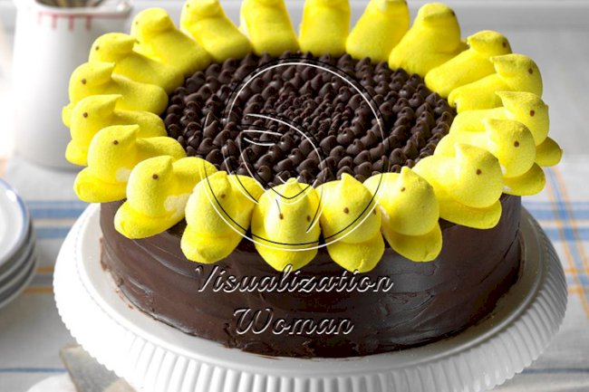 Peeps Sunflower Cake