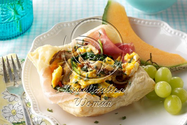 Shiitake Scrambled Eggs in Puff Pastry