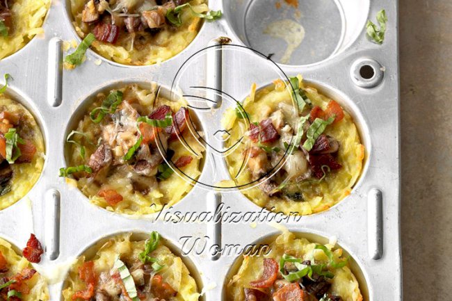 Hash Brown Nests with Portobellos and Eggs