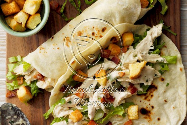 Slow-Cooked Chicken Caesar Wraps