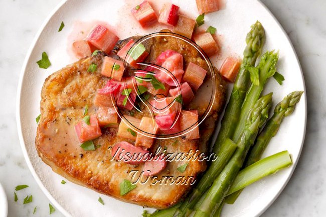 Pork Chops with Rhubarb