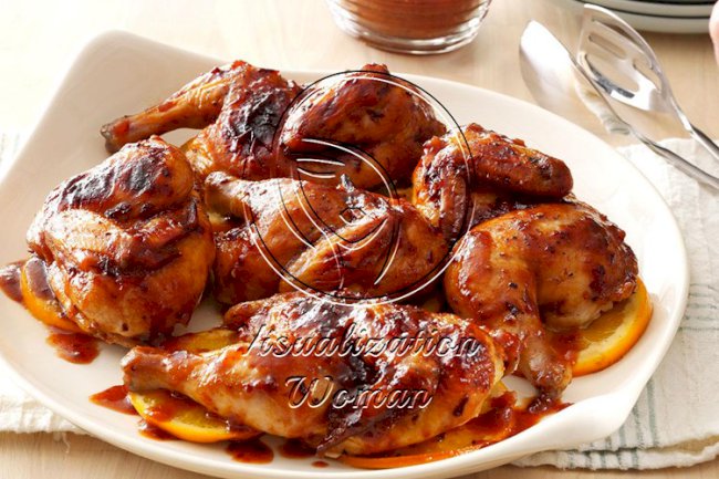 Plum-Glazed Cornish Hens