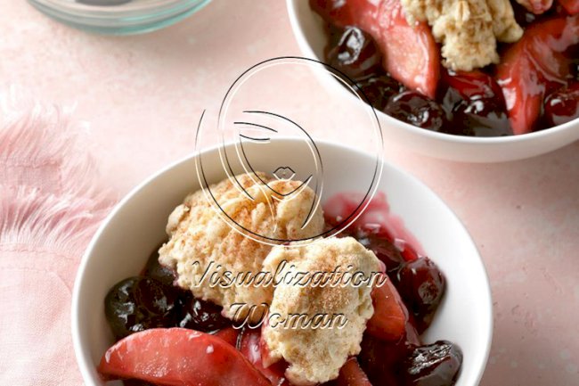 Slow-Cooker Cherry Pear Buckle
