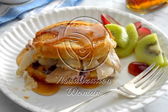 Pear-Stuffed French Toast with Brie, Cranberries & Pecans
