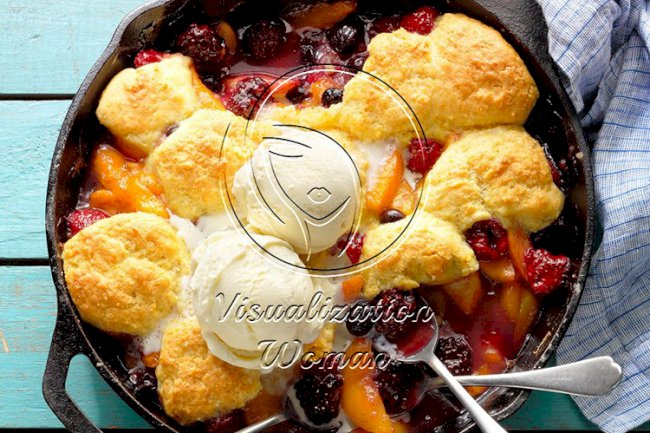 Peach and Berry Cobbler