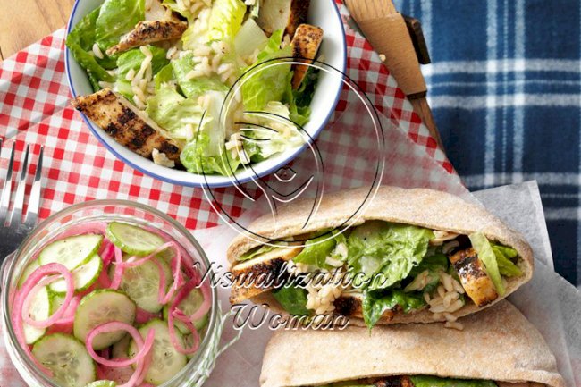 Chicken Caesar Pitas