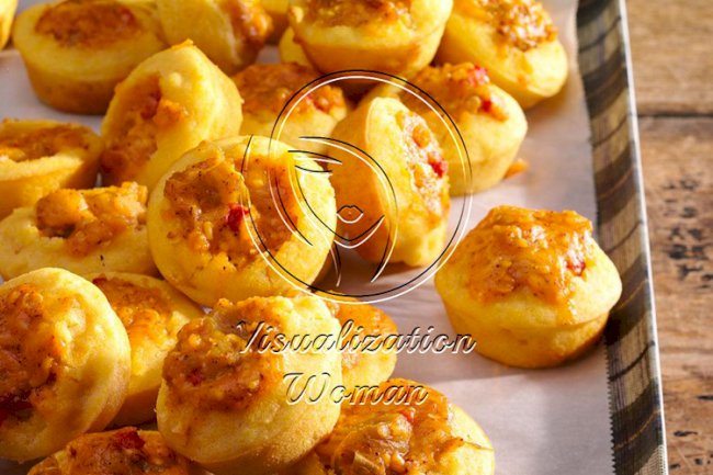 Mini Corn Muffins with Spicy Cheddar Filling