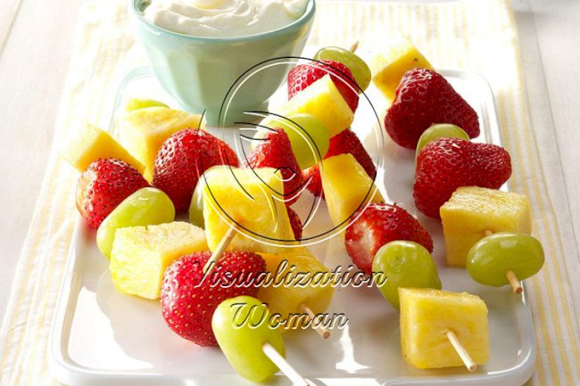 Fruit Kabobs with Cream Cheese Dip