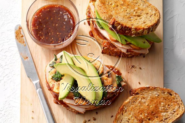 Turkey Sandwich with Raspberry-Mustard Spread