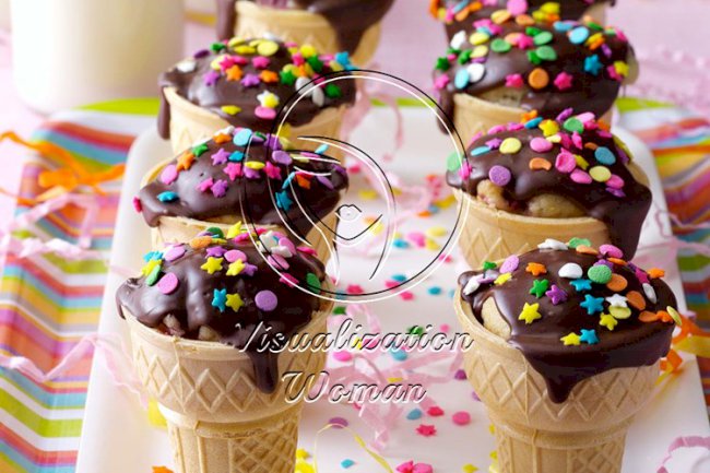 Strawberry Muffin Cones