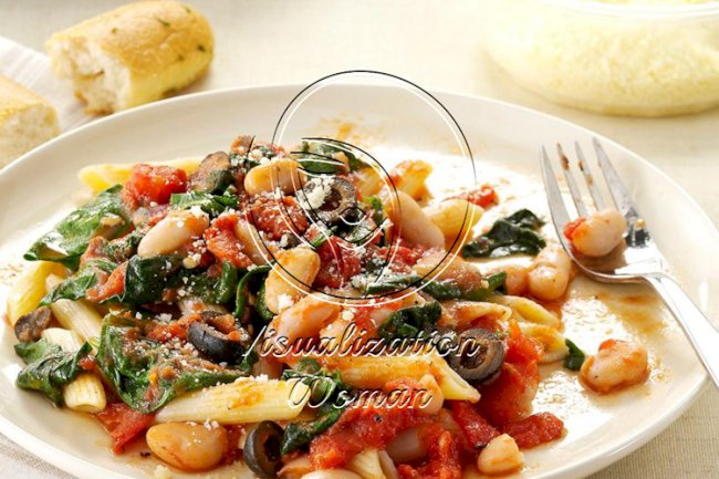 Penne with Tomatoes & White Beans