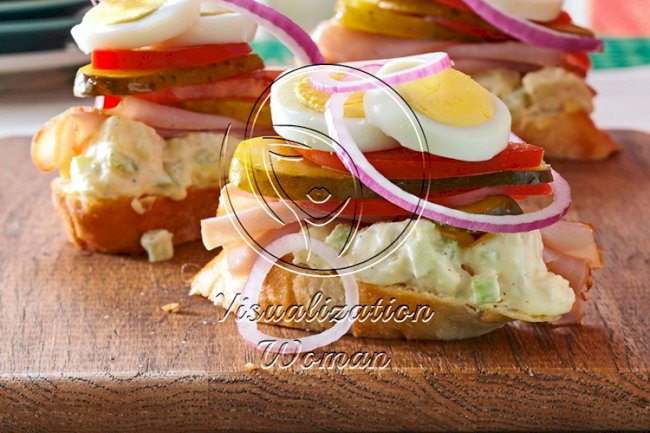 Ham & Potato Salad Sandwiches