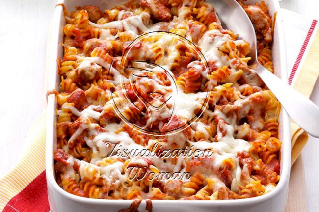 Sausage Spaghetti Spirals