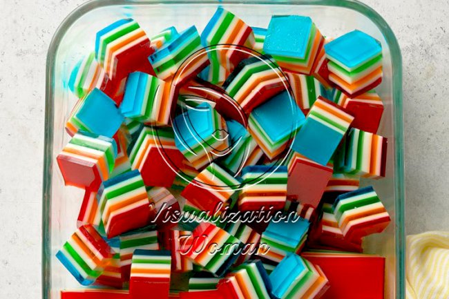 Rainbow Gelatin Cubes