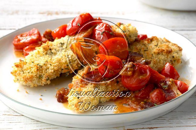 Baked Chicken with Bacon-Tomato Relish