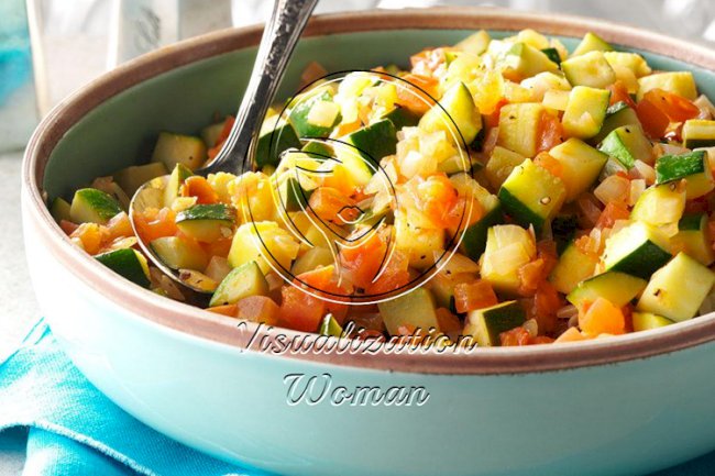 Sauteed Squash with Tomatoes & Onions
