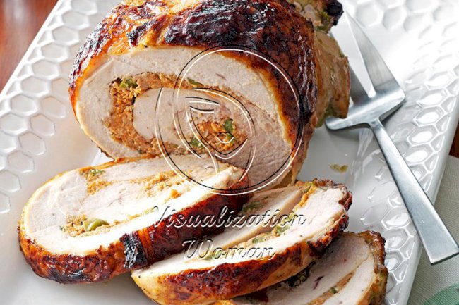 Stuffed Turkey with Mojo Sauce