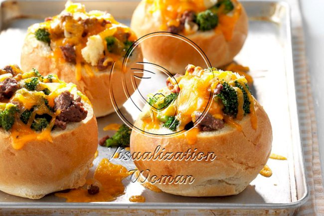 Broccoli-Cheddar Beef Rolls