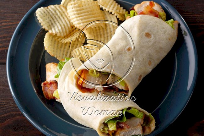 Cinnamon Whiskey BBQ Chicken Wraps