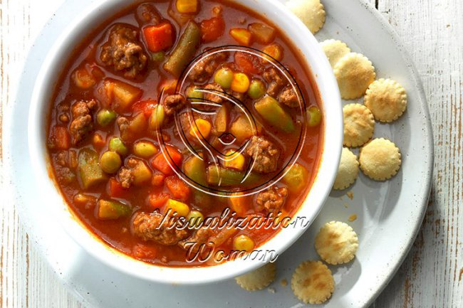 Slow-Cooked Beef Vegetable Soup