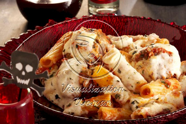 Meatball Rigatoni Alfredo