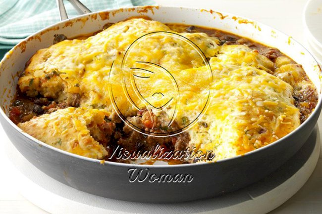 Fiesta Beef & Cheese Skillet Cobbler