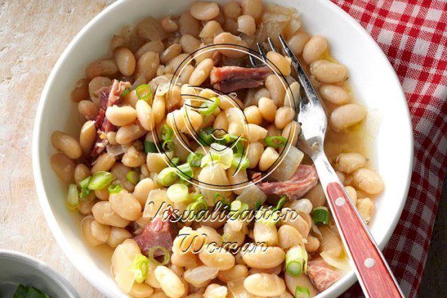 Pressure-Cooker Smoky White Beans and Ham