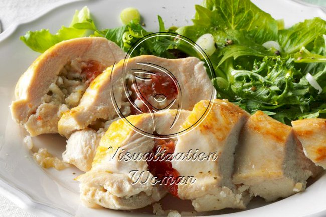 Pesto Rice-Stuffed Chicken