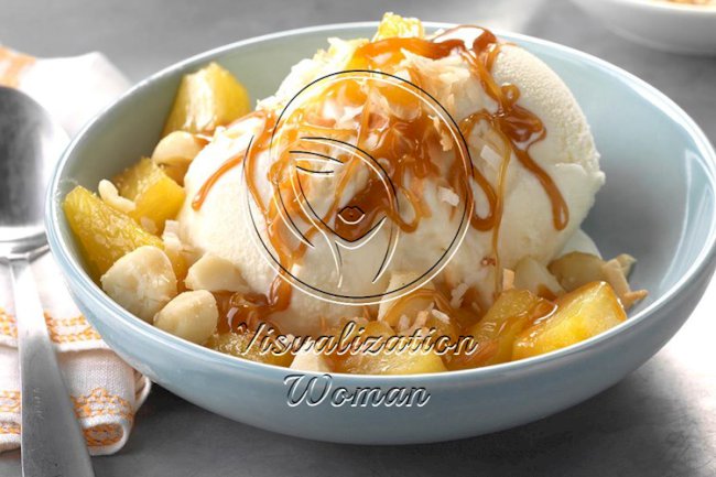 Caramelized Pineapple Sundaes