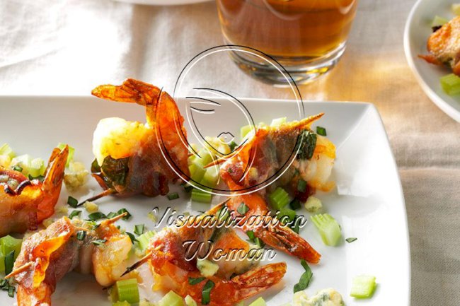 Bacon-Wrapped Blue Cheese Shrimp