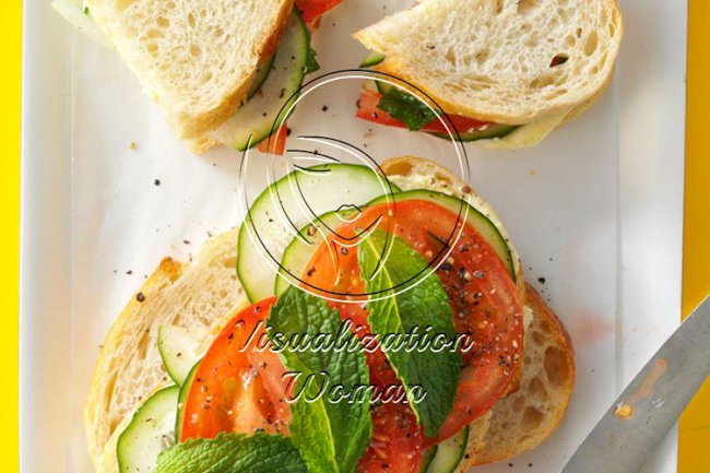 Mint-Cucumber Tomato Sandwiches