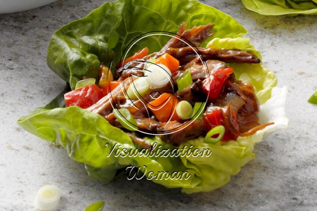 Slow-Cooker Shredded Beef Lettuce Cups